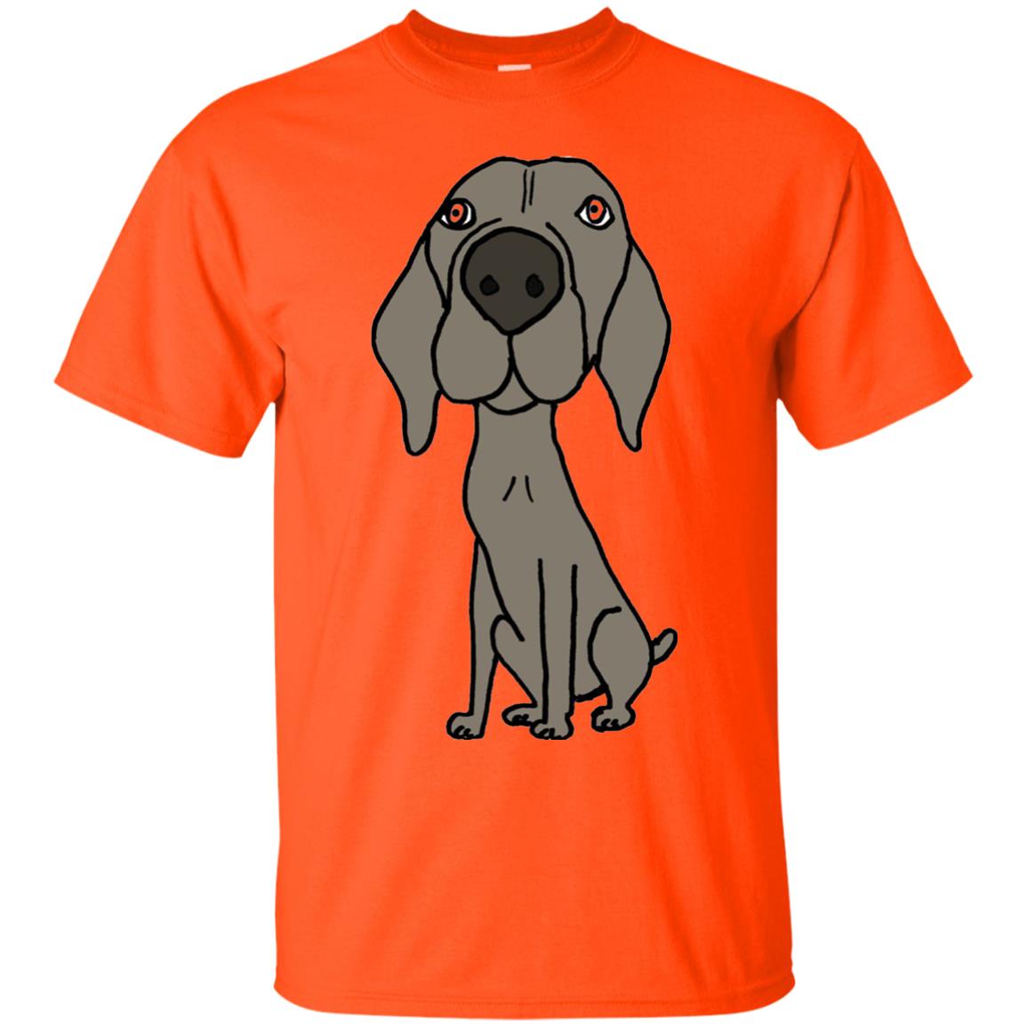 Smiletodaytees Funny Weimaraner Dog Cartoon T-shirt Orange