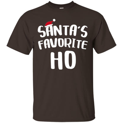 Christmas T-shirt Santa's Favorite Ho T-shirt Dark Chocolate