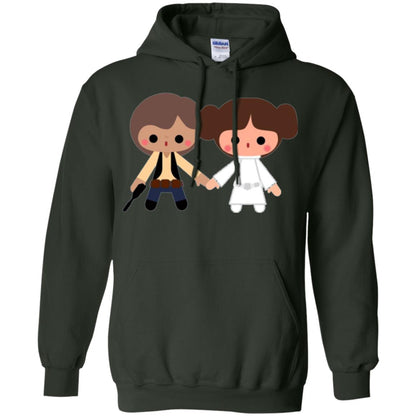 Cartoon T-shirt Han Solo Princess Leia Forest Green