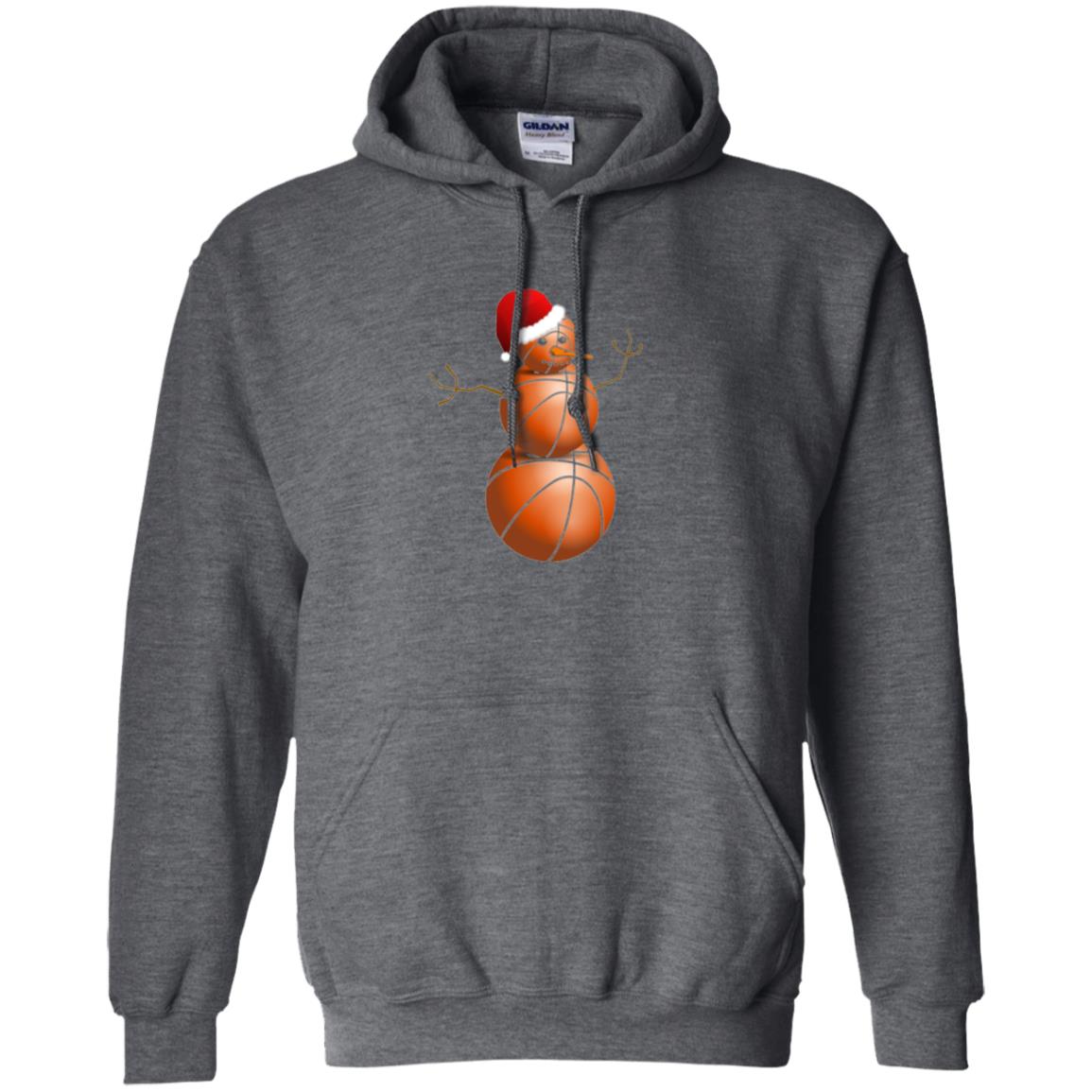 Christmas T-shirt Basketball Snowman Dark Heather