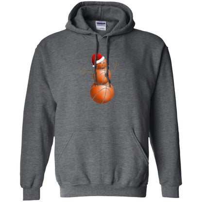 Christmas T-shirt Basketball Snowman Dark Heather