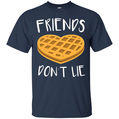 Funny Waffle T-shirt Friends Don_t Lie Navy