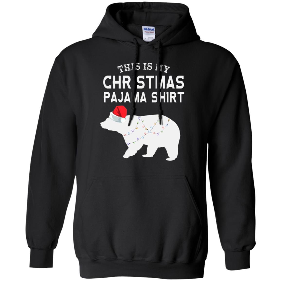 Polar Bear T-shirt This Is My Christmas Pajama Black
