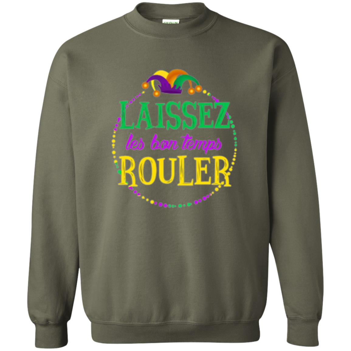 Mardi Gras T-shirt Laissez Les Bon Temps Rouler Military Green