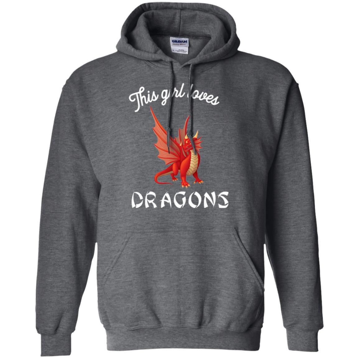Dragon Lover T-shirt This Girl Loves Dragonst-shirt Dark Heather
