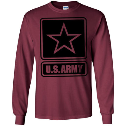 Us Army Black Logo United States Design T-shirt Maroon