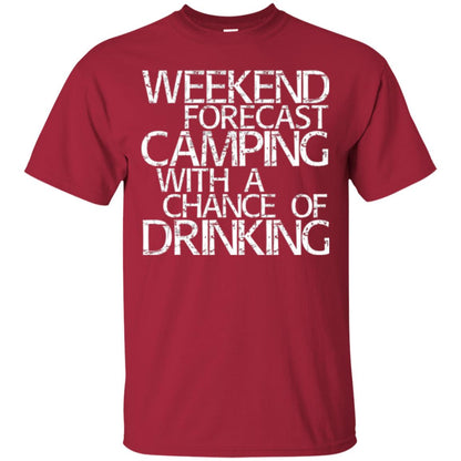 Wine Lovers T-shirt Weekend Forecast Camping Cardinal