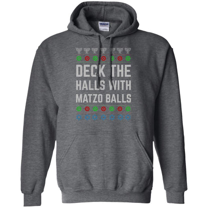 Christmas T-shirt Deck The Halls With Matzo Balls Dark Heather