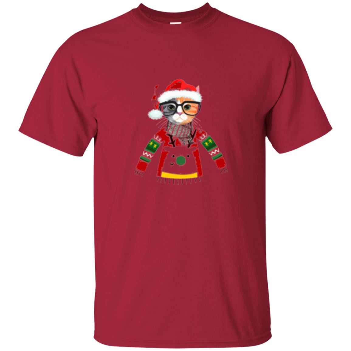 Cat Lovers T-shirt Meowy Christmas Cardinal