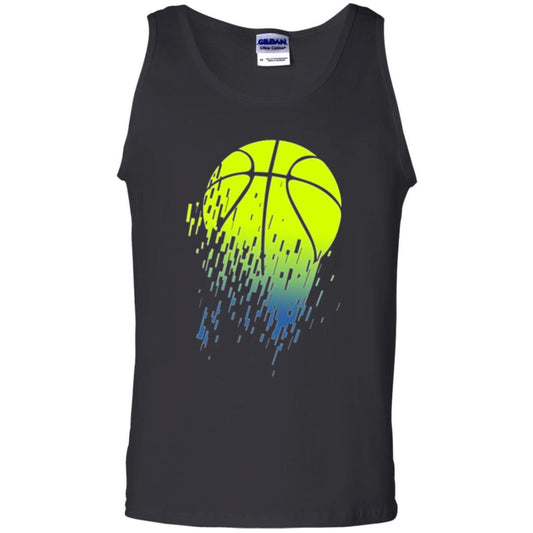 Basketball T-shirt Disintegrating Neon Green Black