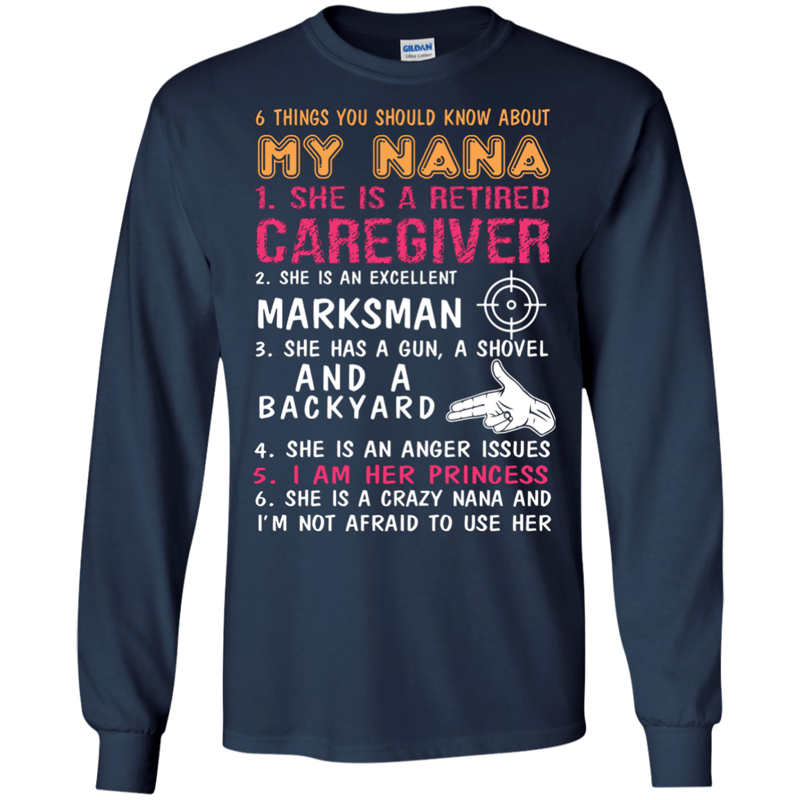 Family T-Shirt 6 Things You Should Know About My Nana Navy