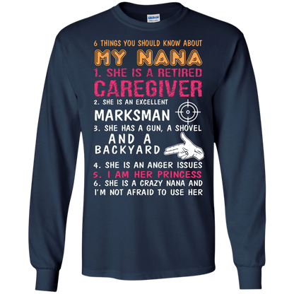 Family T-Shirt 6 Things You Should Know About My Nana Navy