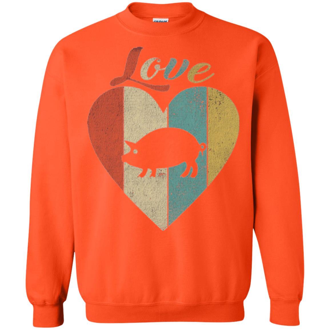 Beautiful Vintage Retro Pig Lover T-shirt Orange