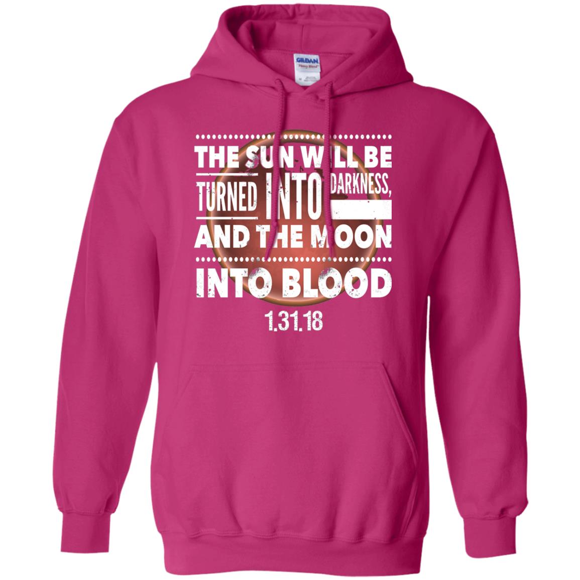 Blood Moon Total Lunar Eclipse T-shirt The Sun Will Be Turned Into Darkness Heliconia
