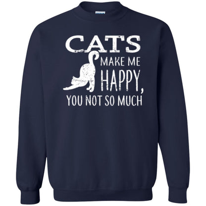 Cat Lover T-shirt Cats Make Me Happy You Not So Much Navy