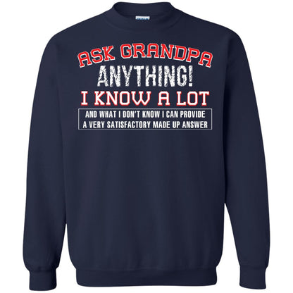 Ask Grandpa Anything I Know A Lot Funny Saying Gift Shirt For Papa Navy