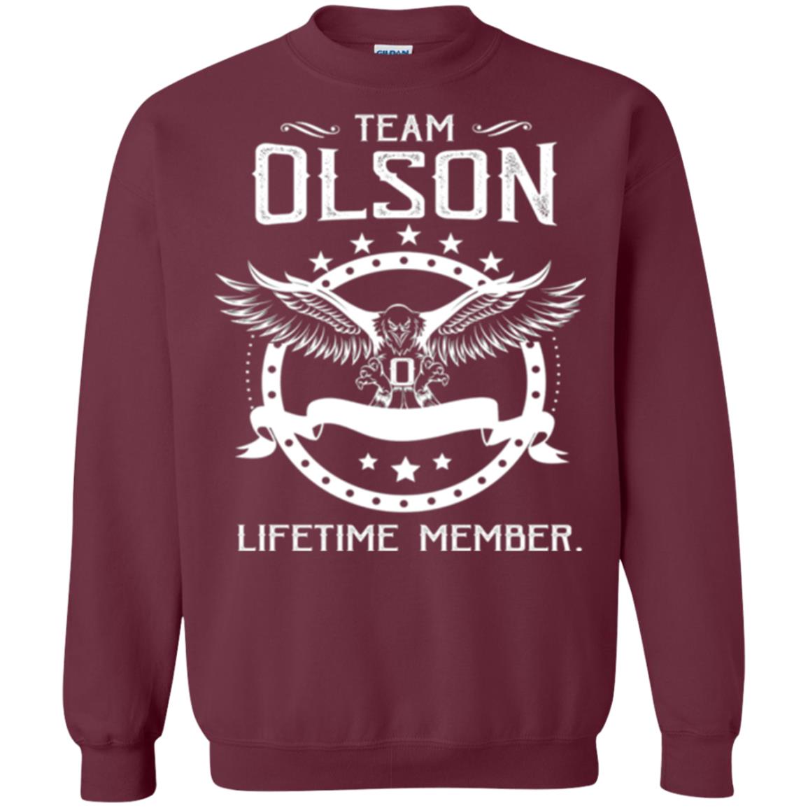 Family T-shirt Team Olson Lifetime Member Maroon