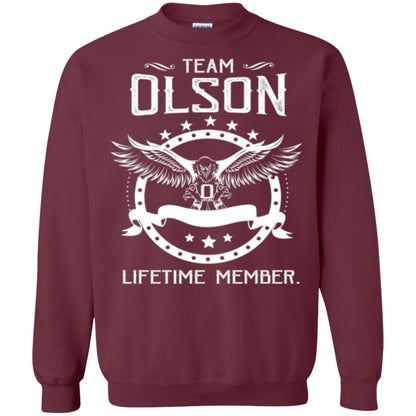 Family T-shirt Team Olson Lifetime Member Maroon