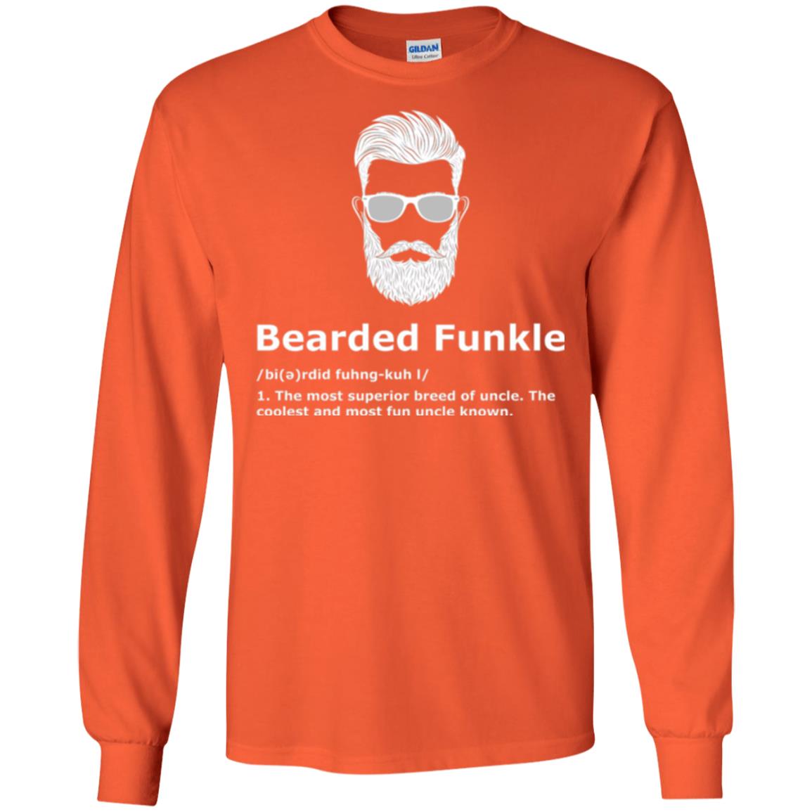 Funny Uncle T-shirt Bearded Funkle Orange