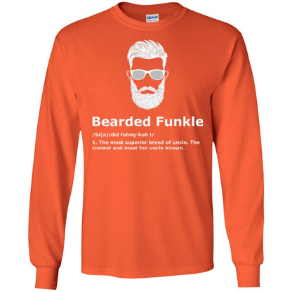 Funny Uncle T-shirt Bearded Funkle Orange