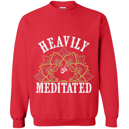Funny Heavily Meditated Yoga Meditation T-shirt Red