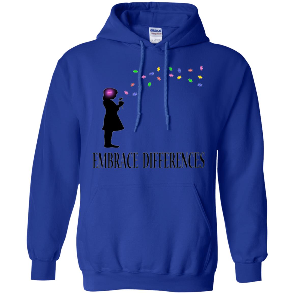 Embrace Differences Shirt Proud Autism Awareness T-shirt Royal