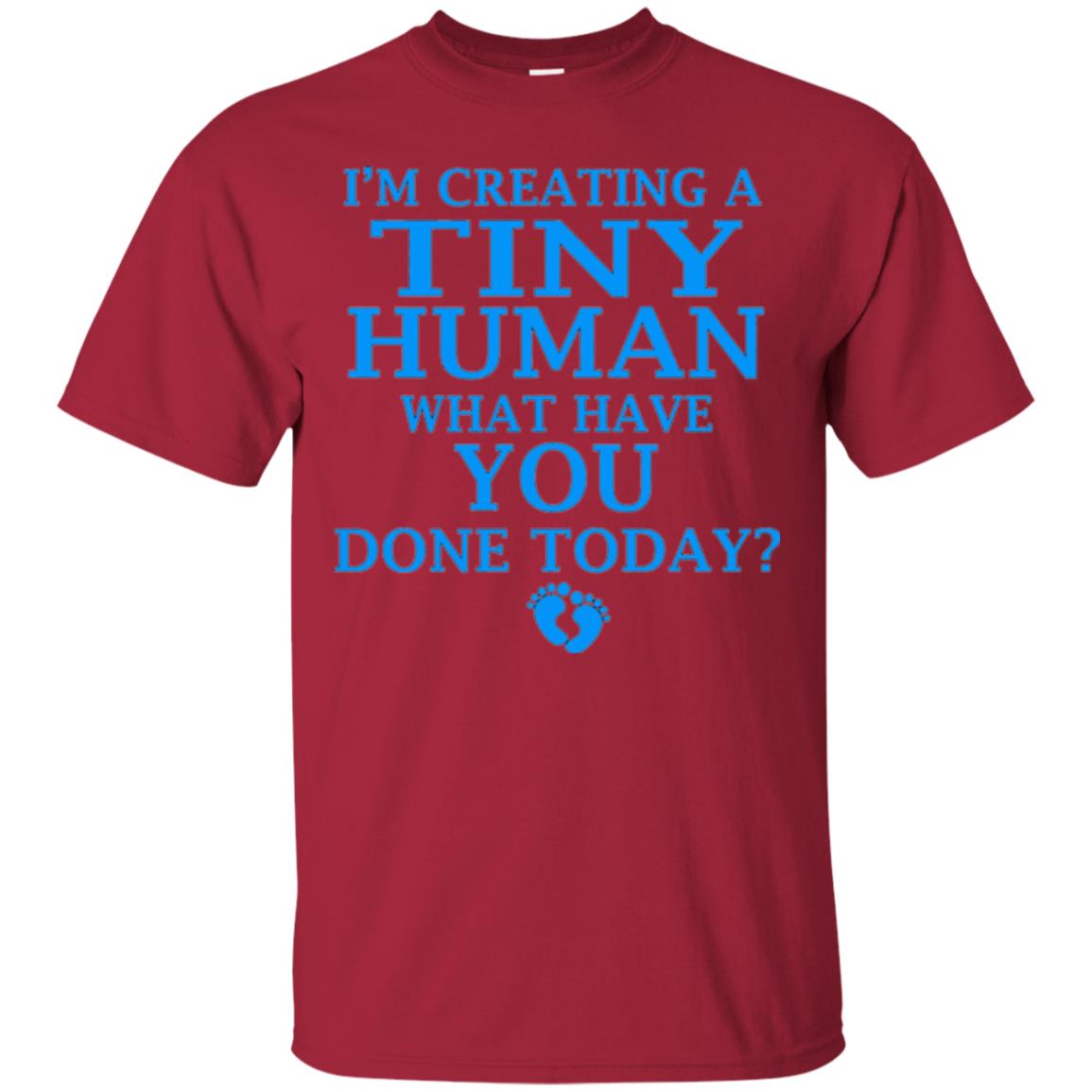 Funny Maternity Shirt Creating Tiny Human Blue Cardinal