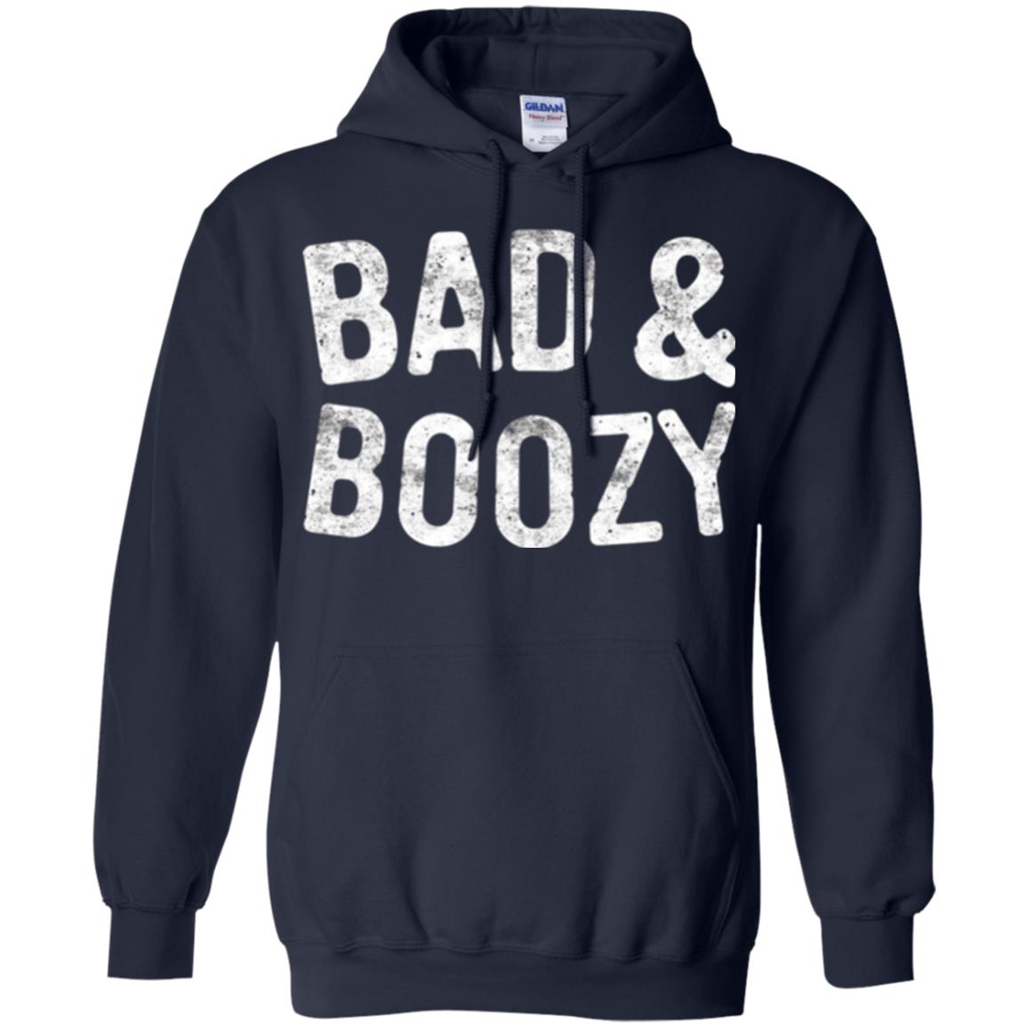 Funny Drinking T-shirt Bad And Boozy Navy