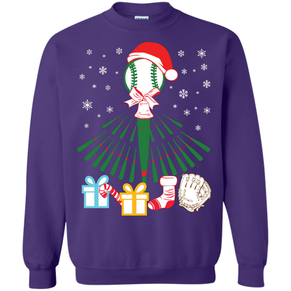 Baseball Christmas T-Shirt Purple