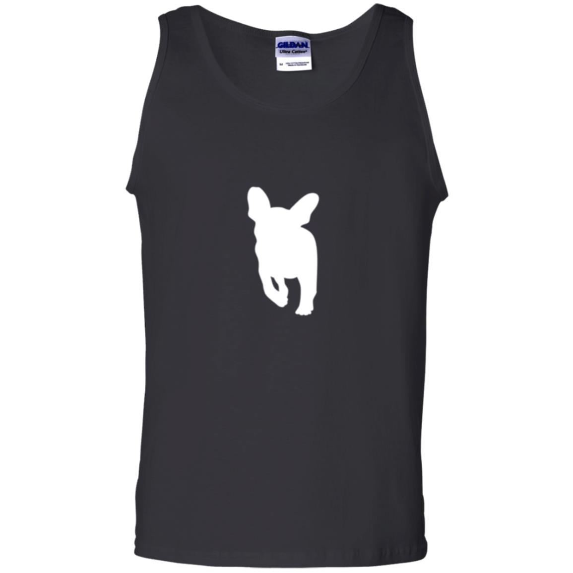 French Bulldog T-shirt White Silhouette Of Puppy Black