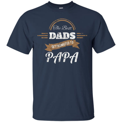 Promoted To Papa Shirt Grandpa Announcement T-shirt Navy