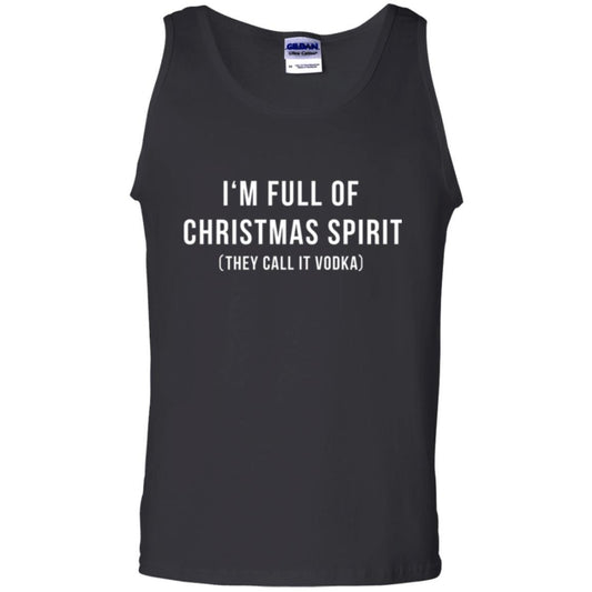 Drinking T-shirt I'm Full Of Christmas Spirit They Call It Vodka Black