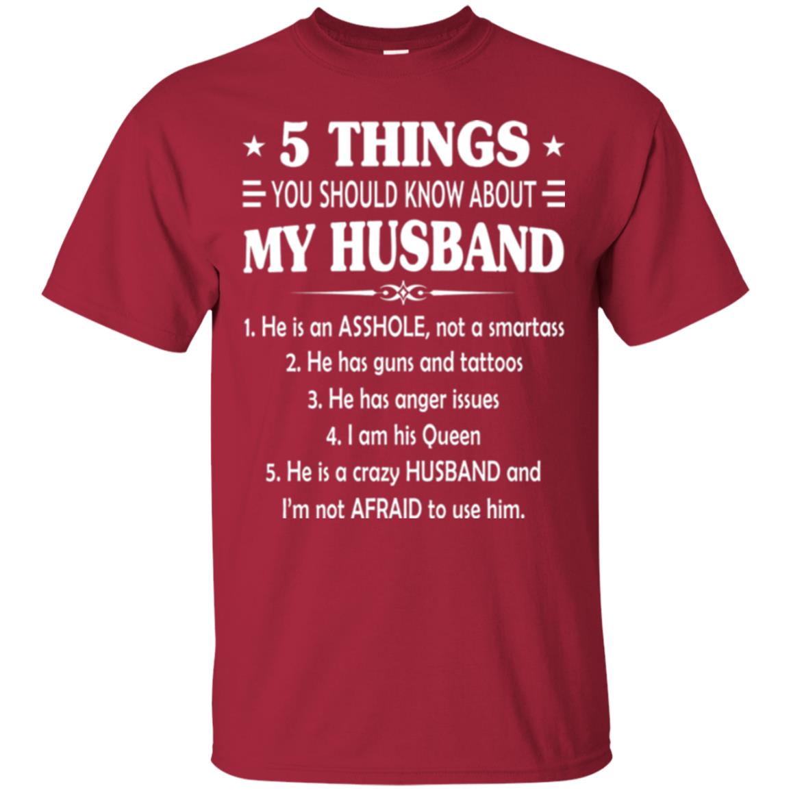 Wife T-shirt 5 Things You Should Know About My Husband Cardinal