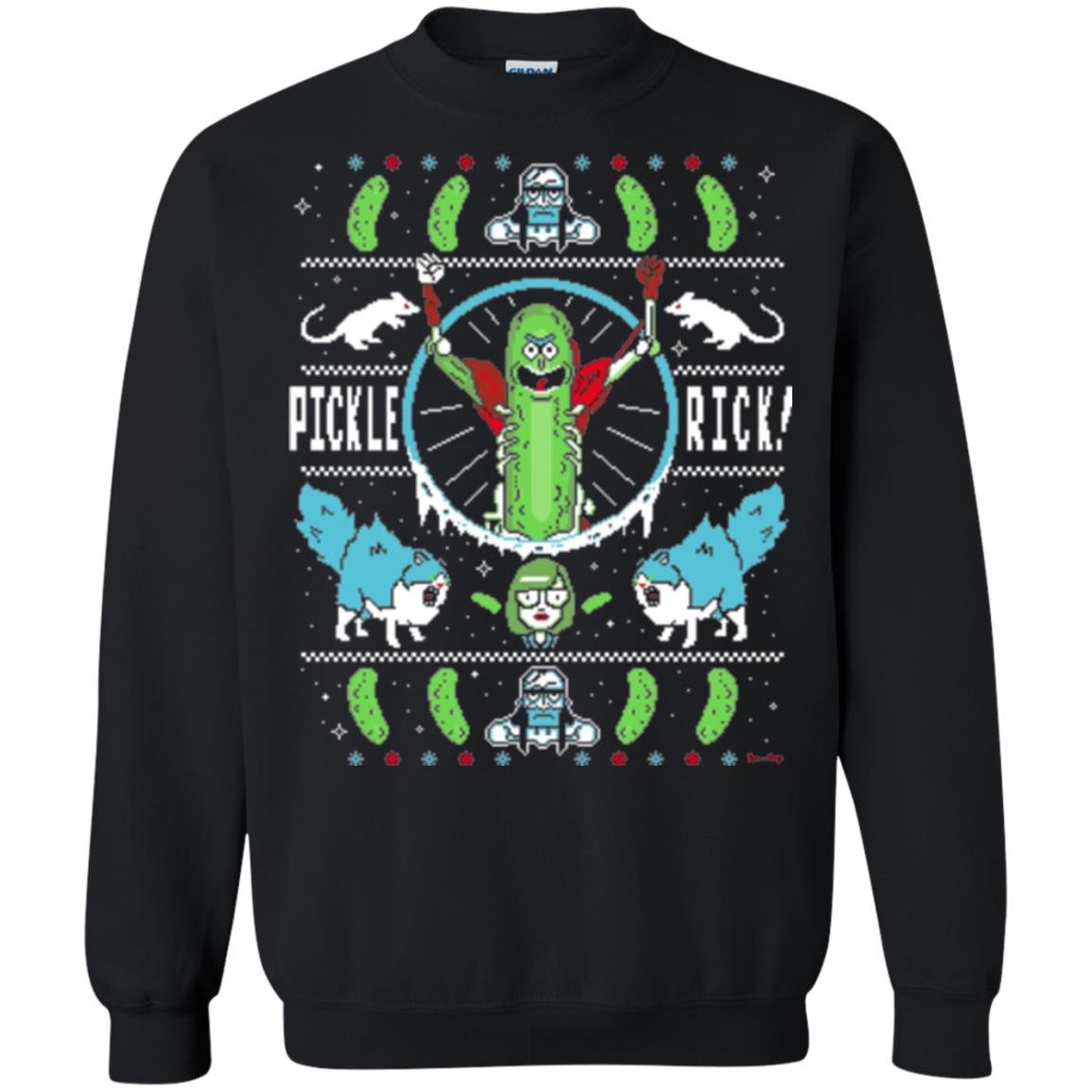 Rick And Morty T-shirt Festive Pickle Rick Black