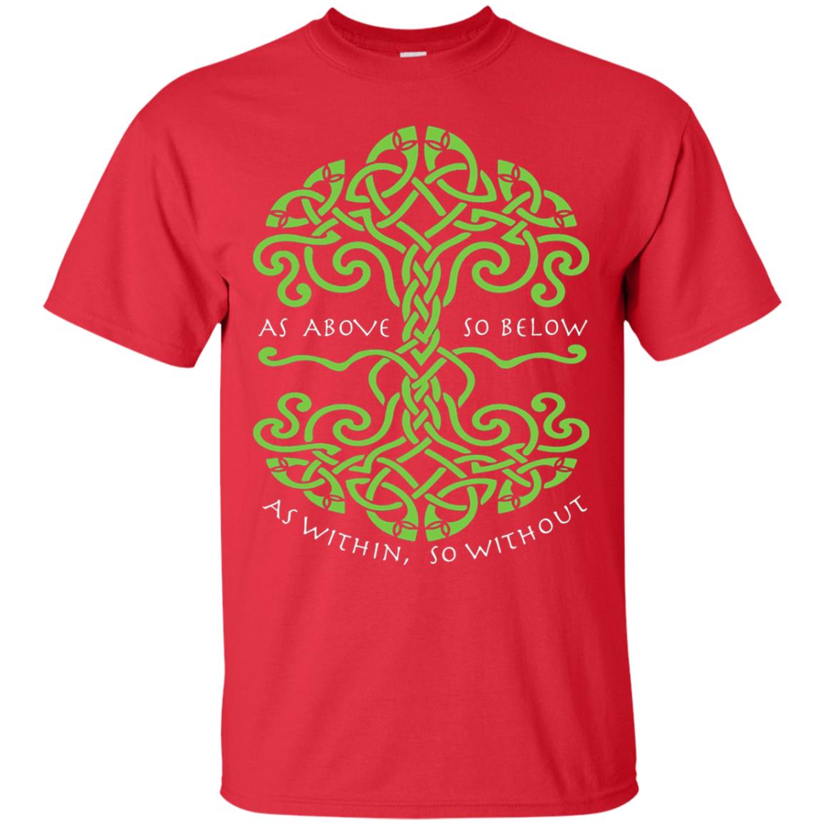 As Above So Below Wiccan Pagan Witche T-shirt Red