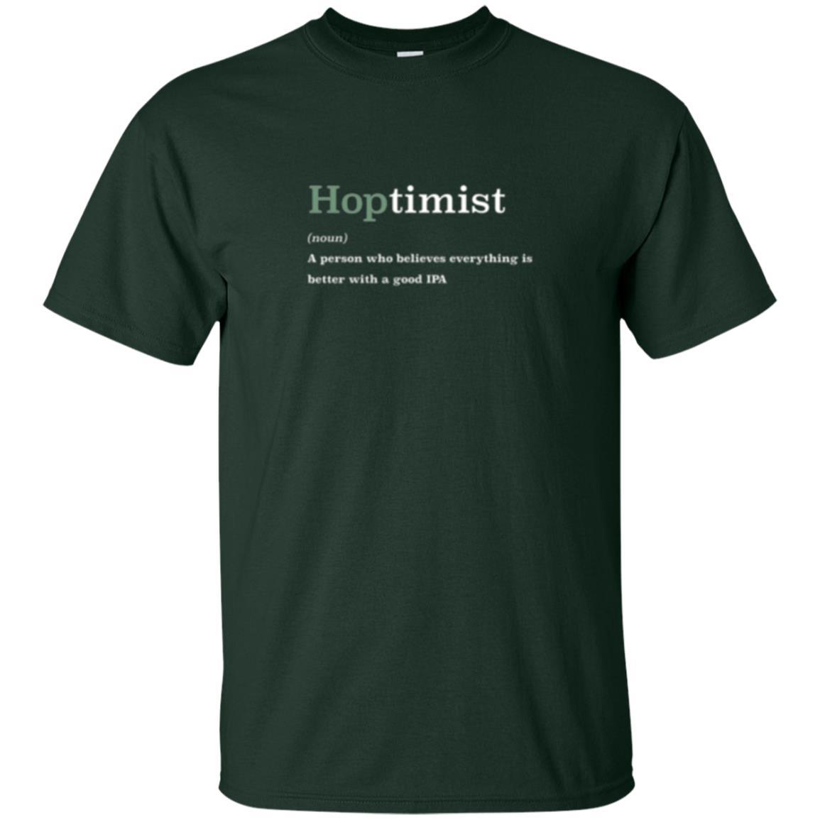 Beer Lover T-shirt Hoptimist Definition Forest Green