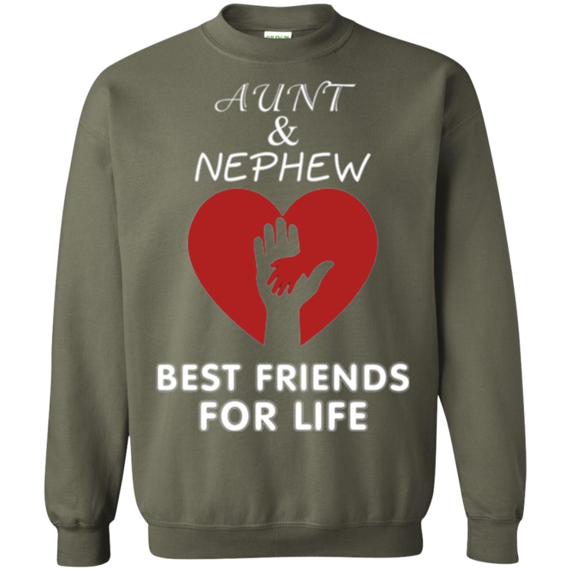 Family T-shirt Aunt And Nephew Best Friends For Life Military Green