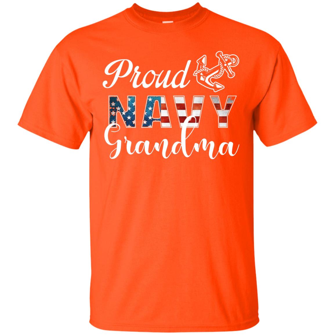 Proud Navy Grandma Military Mama Shirt Orange