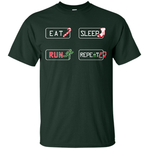 Christmas T-Shirt Eat Sleep Run Repeat