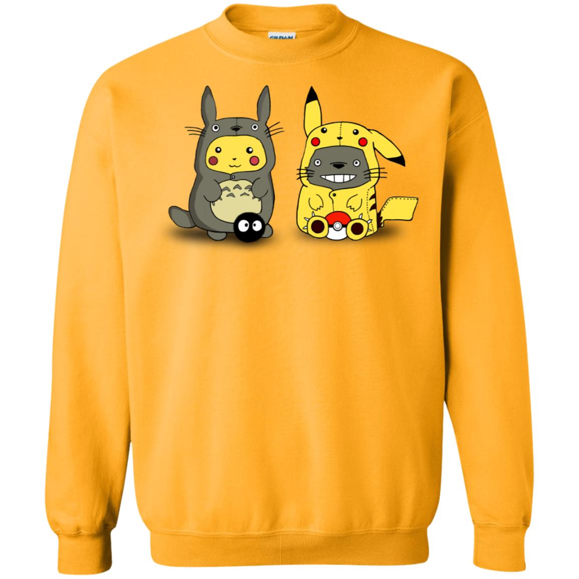 Pikachu Cosplay Totoro And Totoro Cosplay Pikachu T-shirt Gold