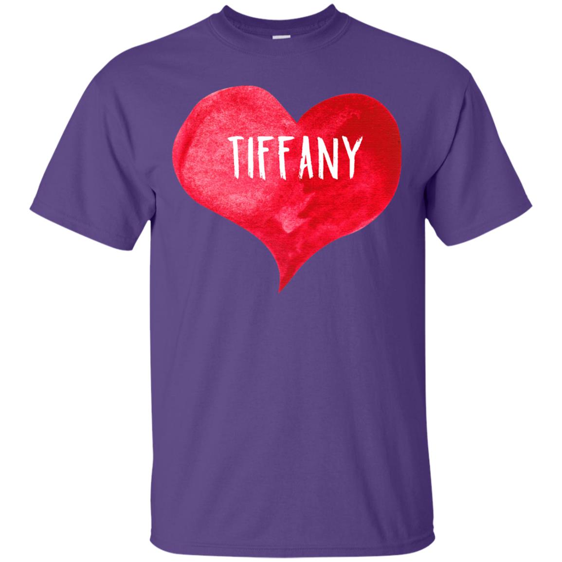 Valentine_s Day T-shirt I Love Tiffany Love Heart T-shirt Purple