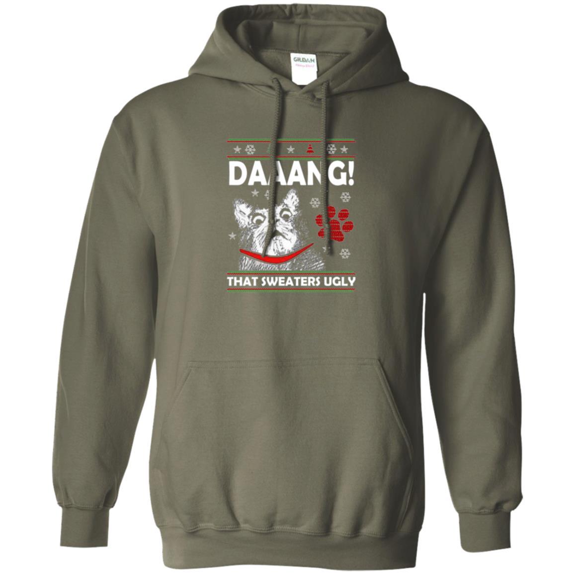 Christmas Cat T-shirt Daaang That Sweaters Ugly Military Green