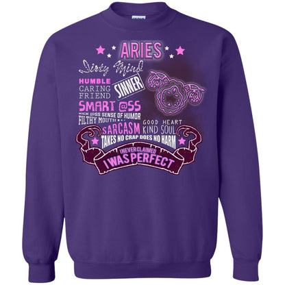 Dirty Mind Humble Caring Friend Filthy Sinner Mouth Good Heart Kind I Never Clamed I Was Perfect Aries Birthday Purple