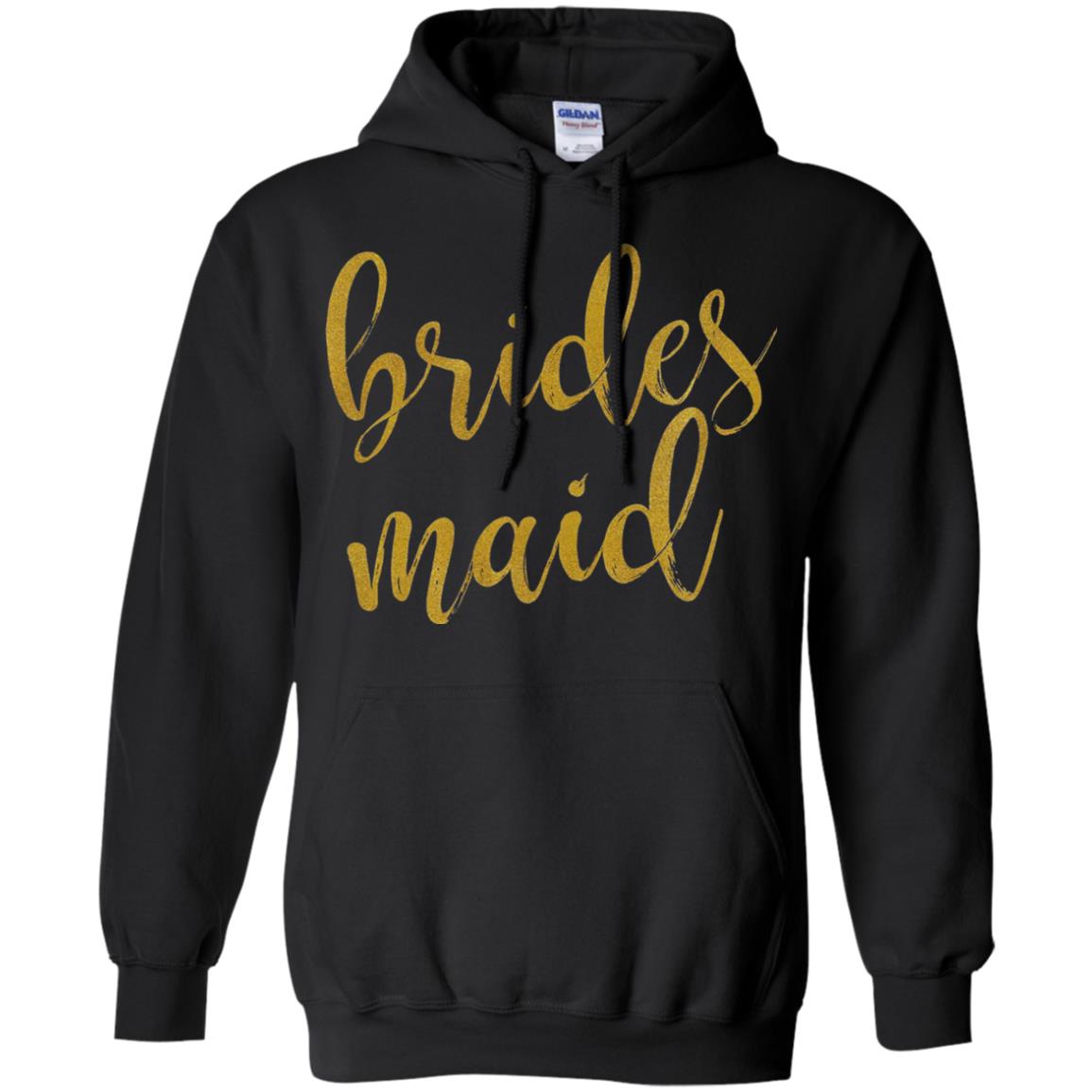 Bridesmaid Gold Glitter Bridal Shower T-shirt Black
