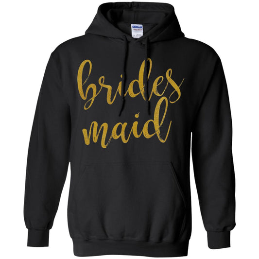 Bridesmaid Gold Glitter Bridal Shower T-shirt Black