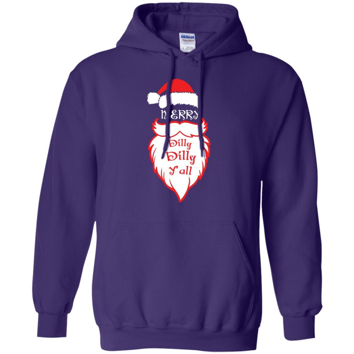 Christmas T-shirt Merry Dilly Dilly Y'all Purple