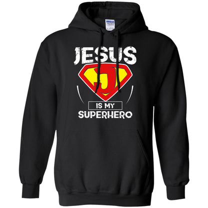 Jesus Is My Superhero Christian Movie Fan T-shirt Black
