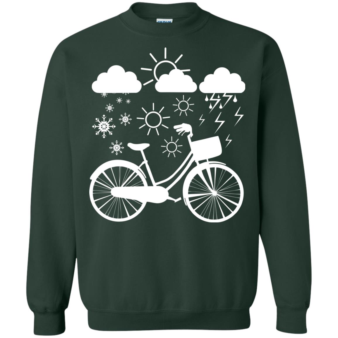 Bicycle All Weather Cyclist T-shirt For Bicycle Lover Forest Green