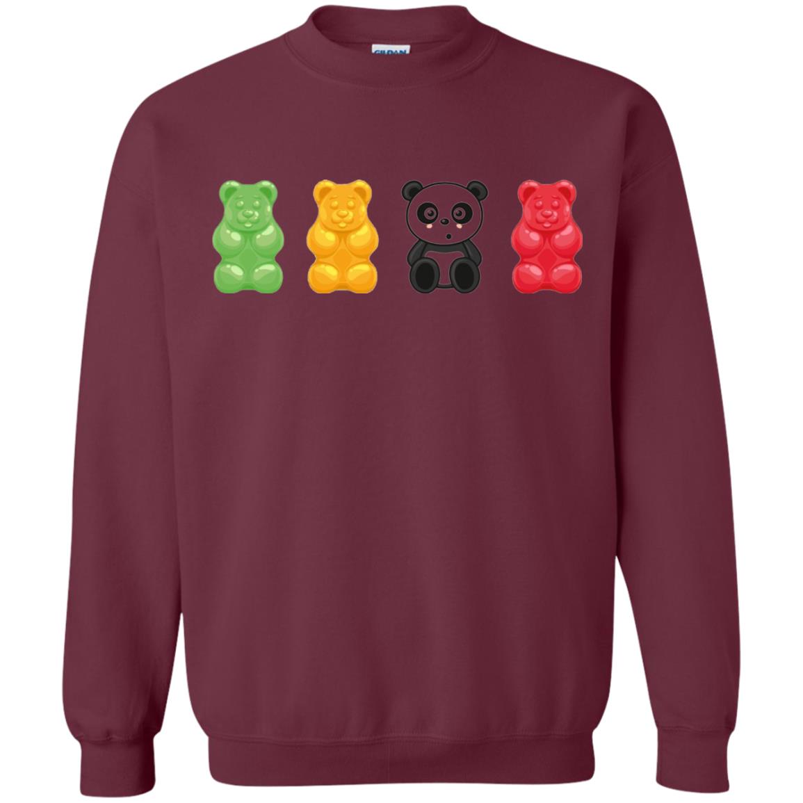 Bear Lover T-shirt Cute Panda Candy Bear Maroon
