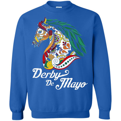 Derby Cinco De Mayo Floral Horse Race T-shirt Royal